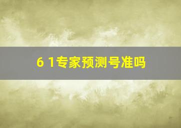 6 1专家预测号准吗